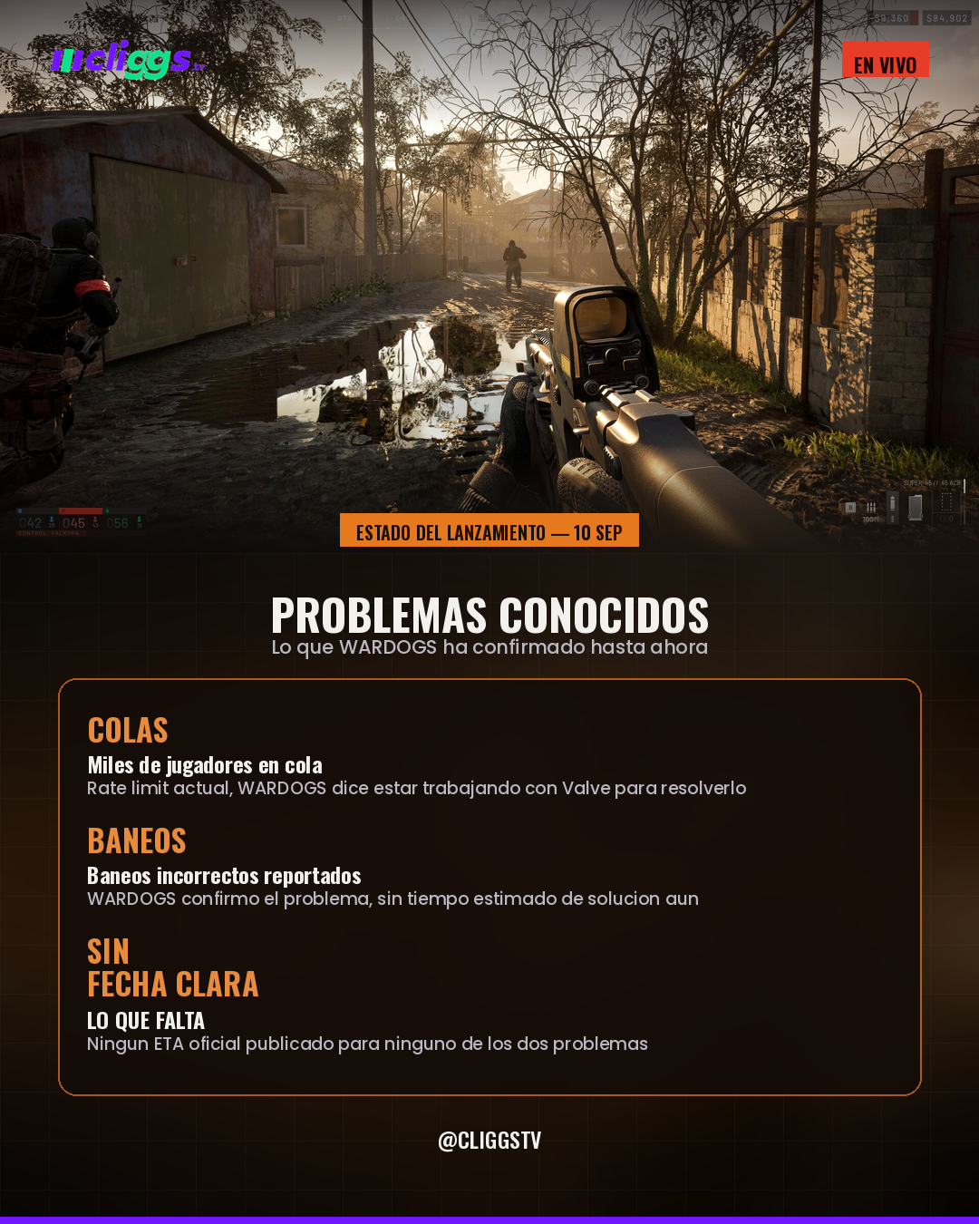 WARDOGS: known issues