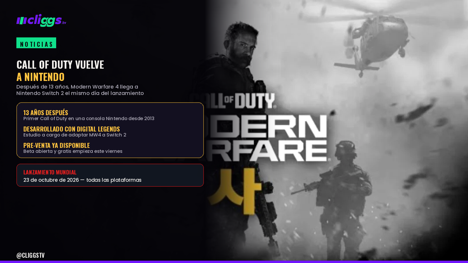 Call of Duty Returns to Nintendo with Modern Warfare 4