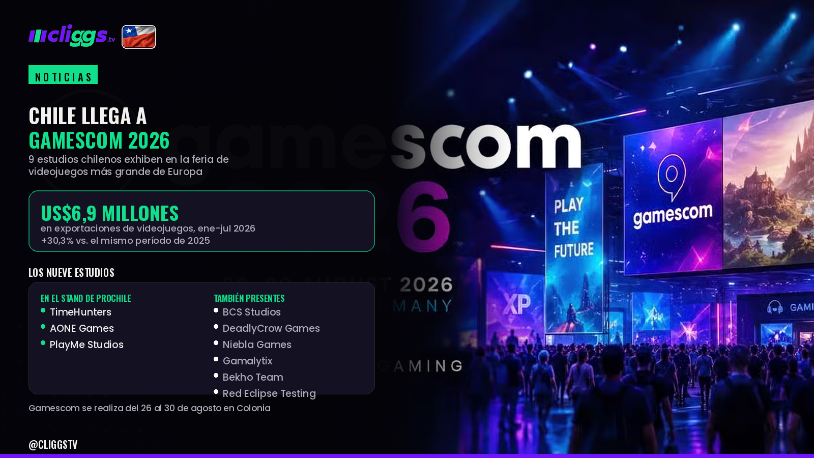 Chile Arrives at Gamescom 2026 with Nine Studios