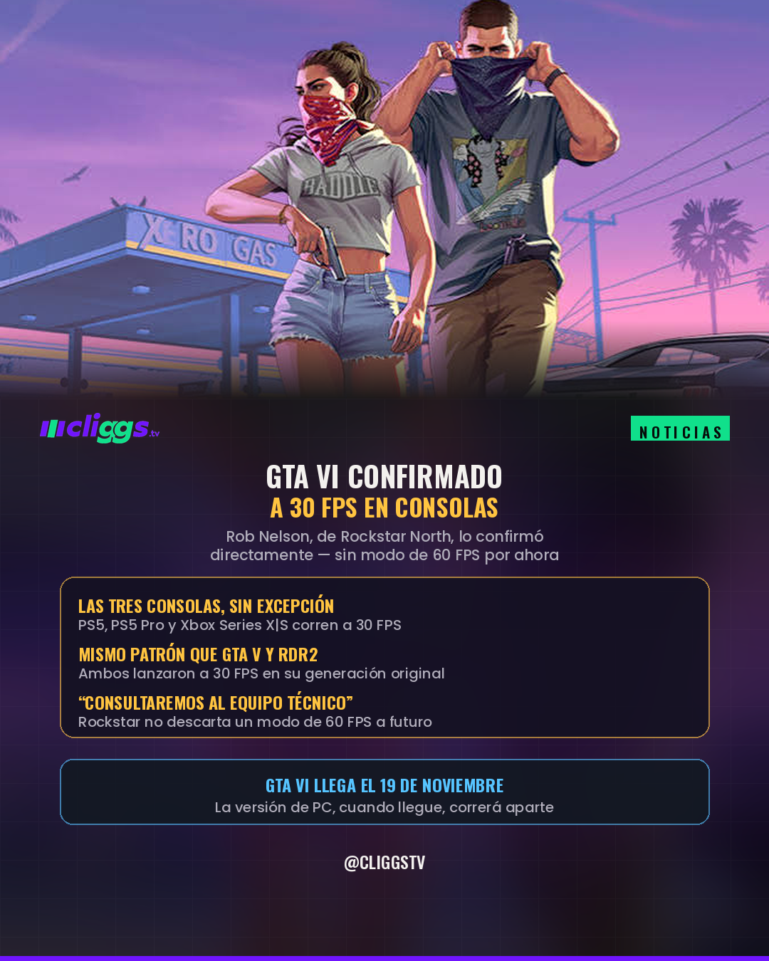GTA VI confirmed at 30 FPS on consoles