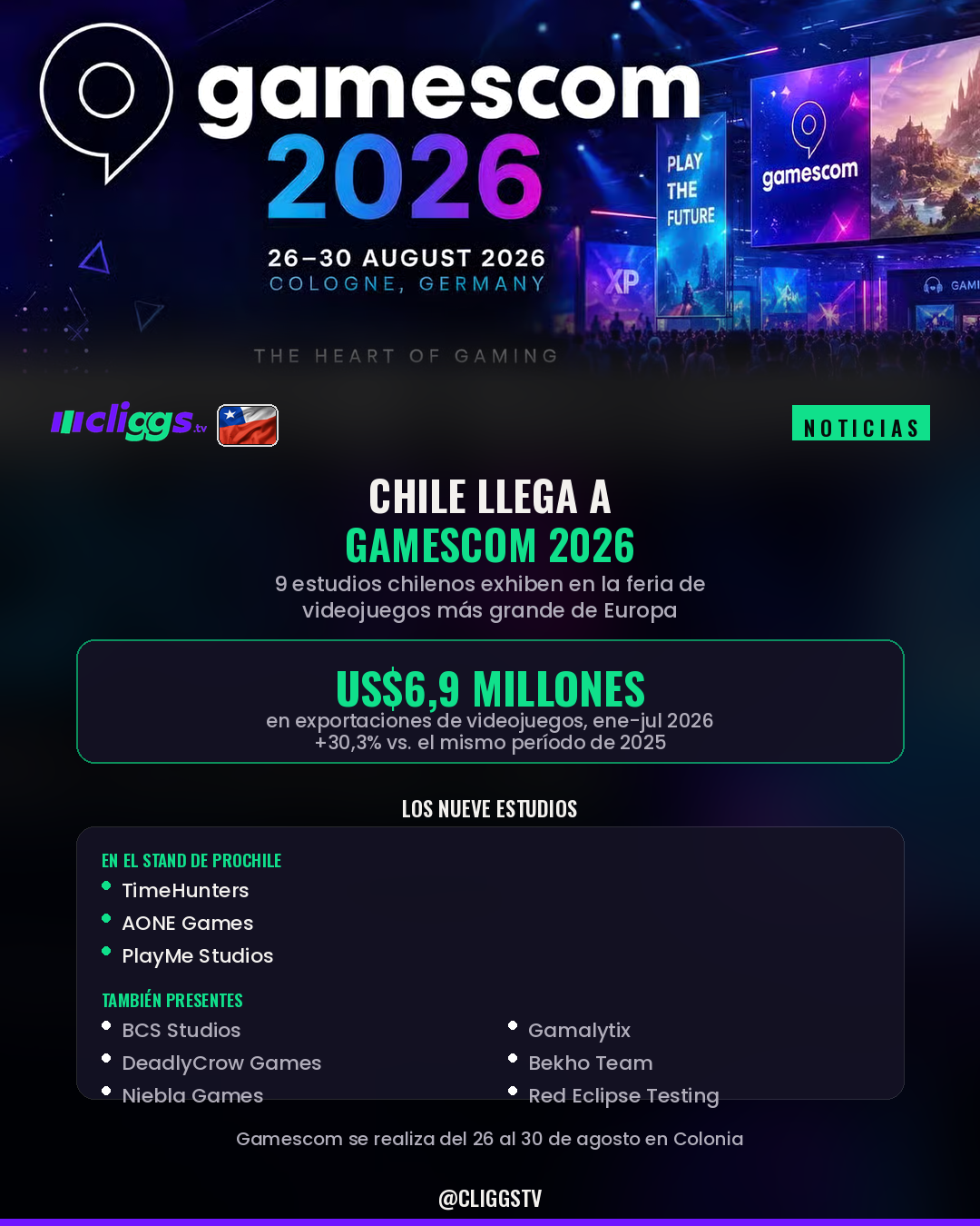 Chile arrives at Gamescom 2026