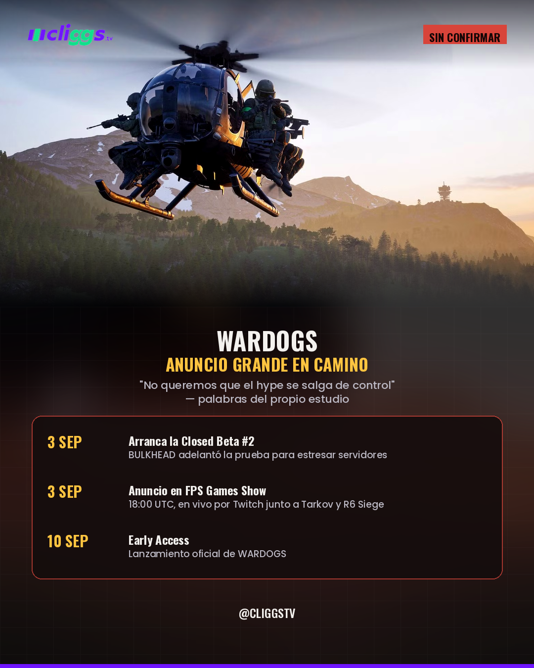 WARDOGS: big announcement incoming