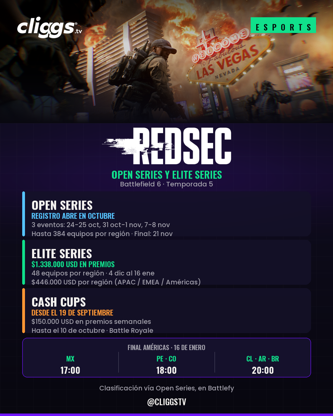 Battlefield REDSEC Open Series and Elite Series, full schedule