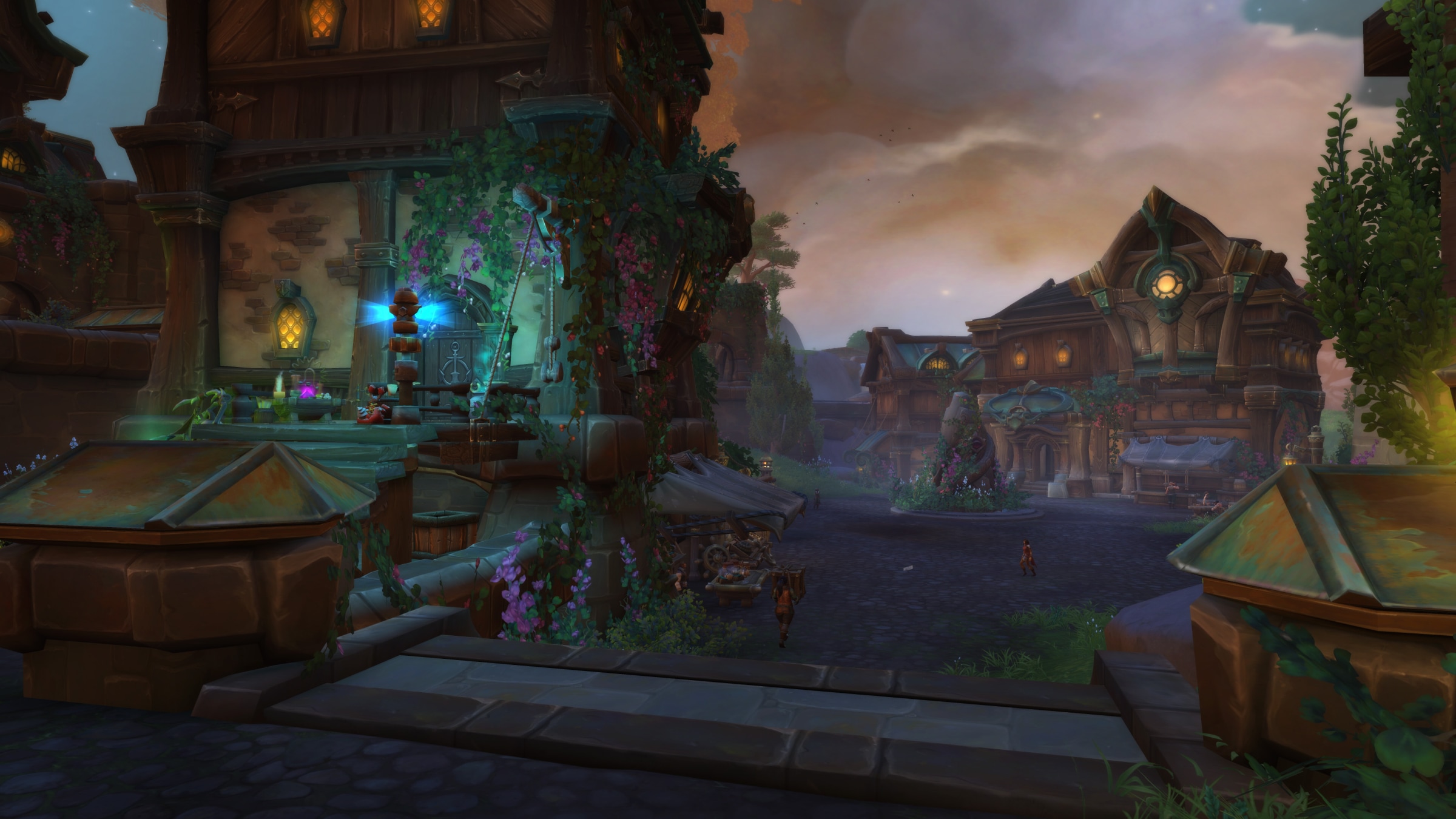 The streets of Quillgrave at dusk